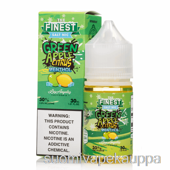 Vape Netistä Vihreä Omena Sitrus Mentoli - Hienoin Candy Edition Salt Nic - 30ml 30mg